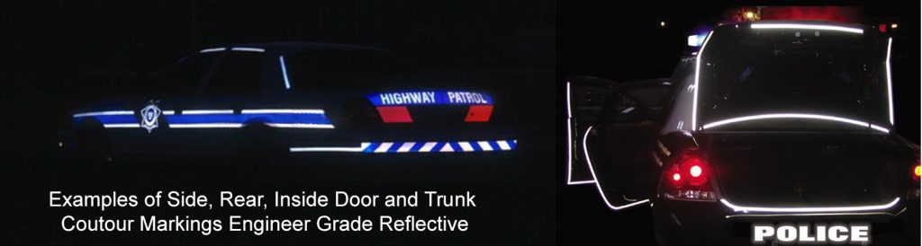 police car reflective conspicuity graphics